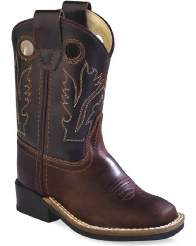 Jama Toddler Boys Brown Western Cowboy Square Toe Boots Style BSI1807