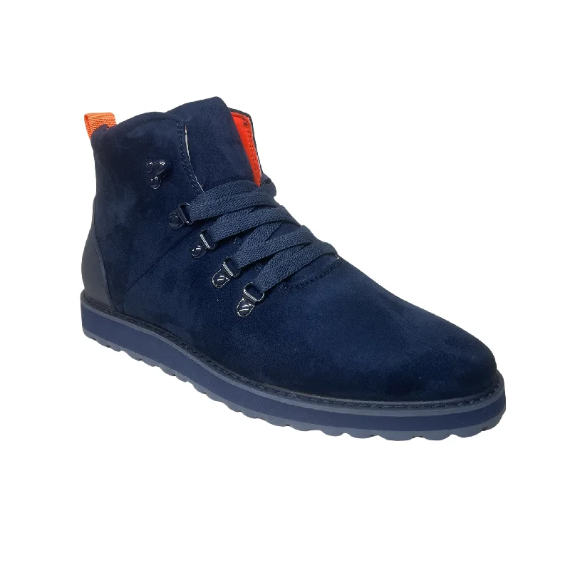 Tayno Britton Navy PU Suede Ankle Boots