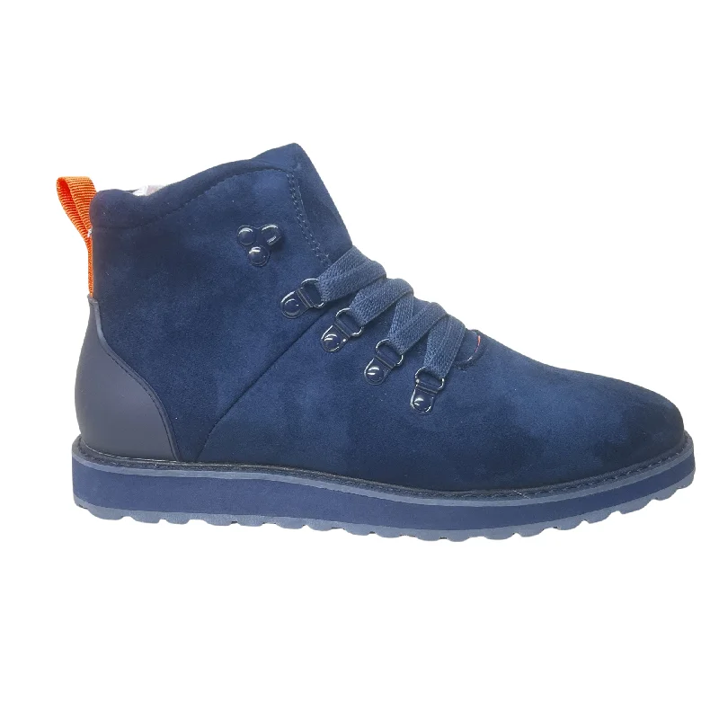 Tayno Britton Navy PU Suede Ankle Boots