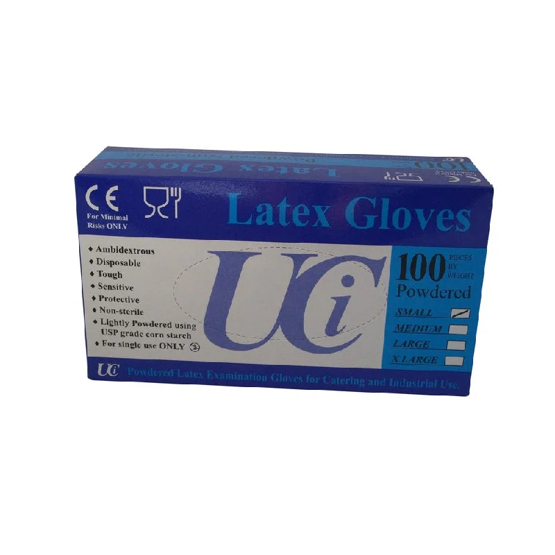 Unisex Adults Gloves Latex Examination Pack Of 100