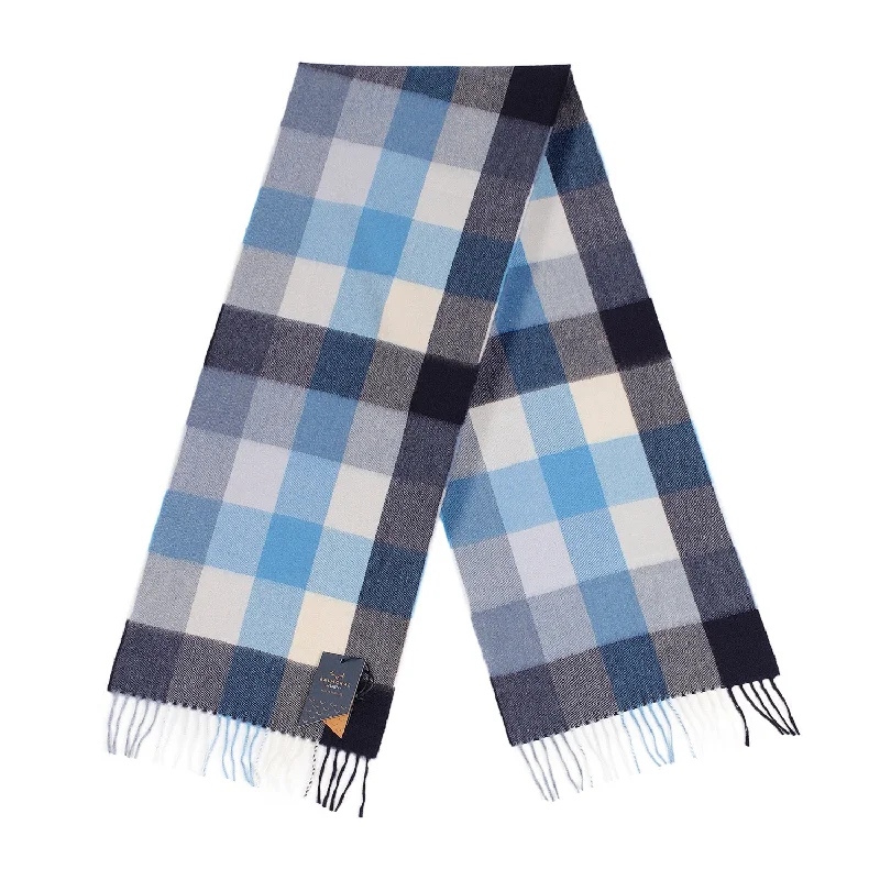 Balmoral 100% Cashmere Woven Scarf Blue