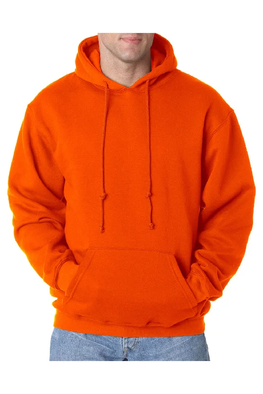 Bayside Mens USA Made Hooded Sweatshirt Hoodie - Bright Orange