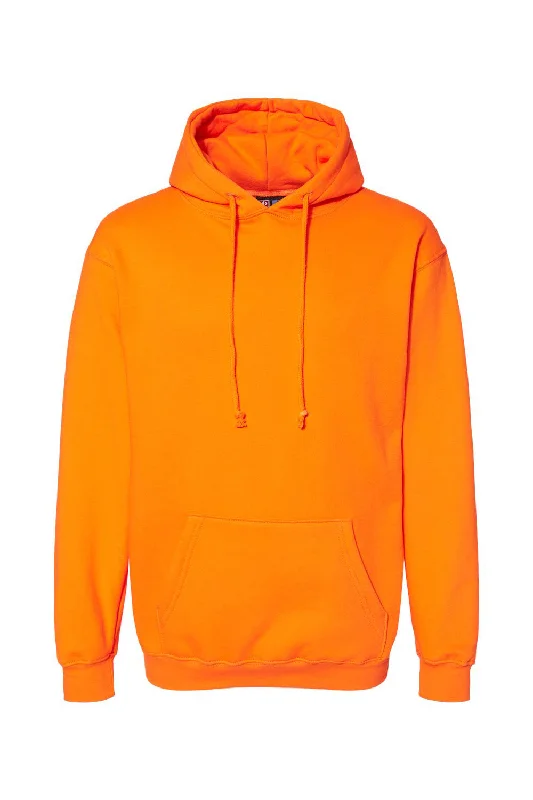 Bayside Mens USA Made Hooded Sweatshirt Hoodie - Bright Orange