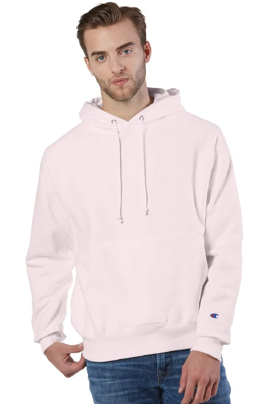 Champion Mens Shrink Resistant Hooded Sweatshirt Hoodie - Body Blush Pink