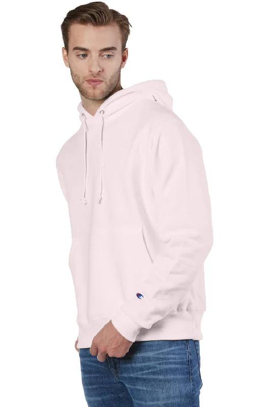 Champion Mens Shrink Resistant Hooded Sweatshirt Hoodie - Body Blush Pink