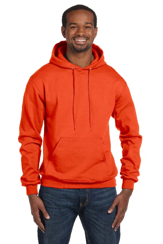 Champion Mens Double Dry Eco Moisture Wicking Fleece Hooded Sweatshirt Hoodie - Orange