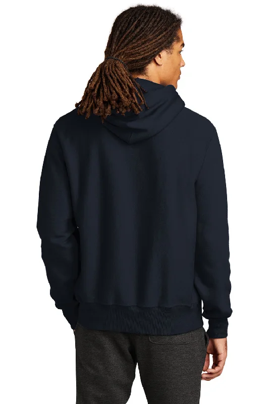 Champion Mens Shrink Resistant Hooded Sweatshirt Hoodie - Navy Blue