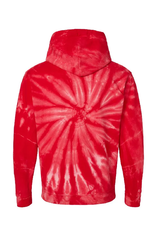 Dyenomite Mens Cyclone Tie Dyed Hooded Sweatshirt Hoodie - Red - NEW