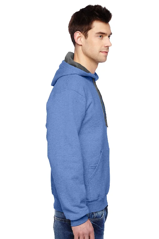 Fruit Of The Loom Mens Softspun Hooded Sweatshirt Hoodie - Heather Carolina Blue