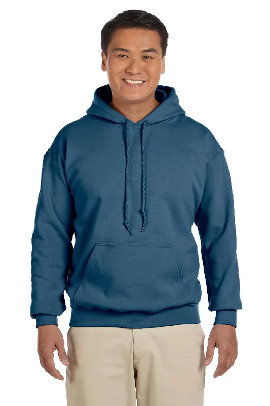 Gildan Mens Pill Resistant Hooded Sweatshirt Hoodie - Indigo Blue