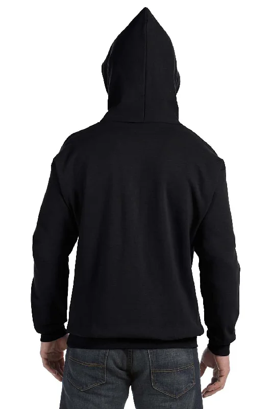 Hanes Mens EcoSmart Print Pro XP Pill Resistant Hooded Sweatshirt Hoodie - Black