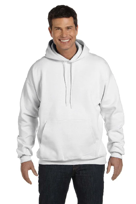 Hanes Mens Ultimate Cotton PrintPro XP Pill Resistant Hooded Sweatshirt Hoodie - White