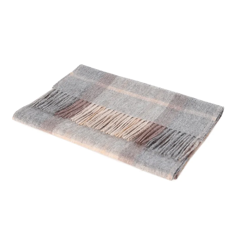 Hos 100% Lambswool Wide Scarf Mackellar Natural