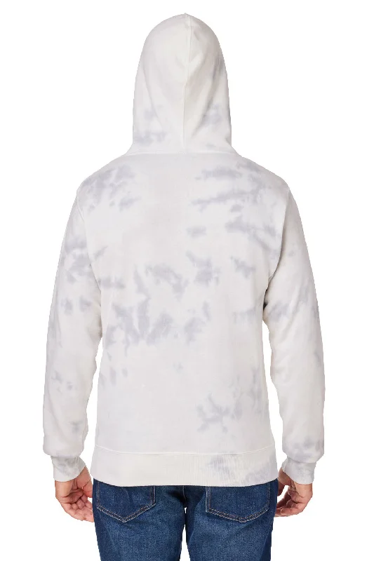 J America Mens Tie-Dye Hooded Sweatshirt Hoodie - Grey