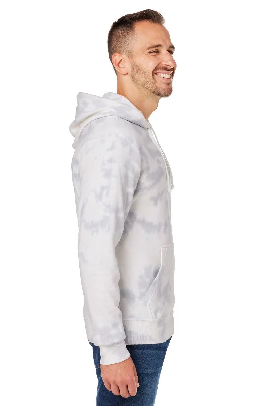 J America Mens Tie-Dye Hooded Sweatshirt Hoodie - Grey