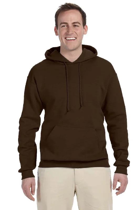 Jerzees Mens NuBlend Pill Resistant Fleece Hooded Sweatshirt Hoodie - Chocolate Brown