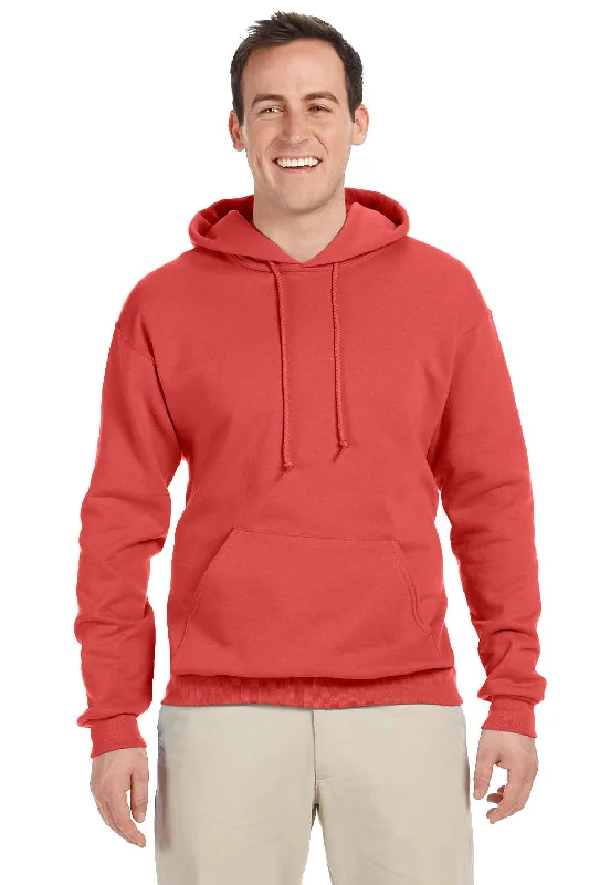 Jerzees Mens NuBlend Pill Resistant Fleece Hooded Sweatshirt Hoodie - Sunset Coral