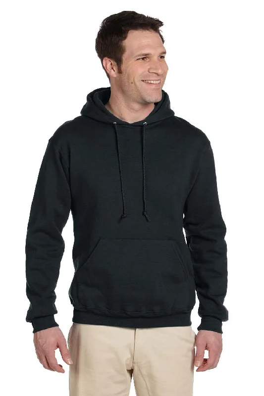 Jerzees Mens Super Sweats NuBlend Pill Resistant Fleece Hooded Sweatshirt Hoodie - Black