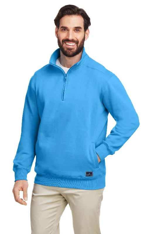 Nautica Mens Anchor 1/4 Zip Sweatshirt - Azure Blue