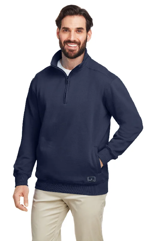 Nautica Mens Anchor 1/4 Zip Sweatshirt - Navy Blue