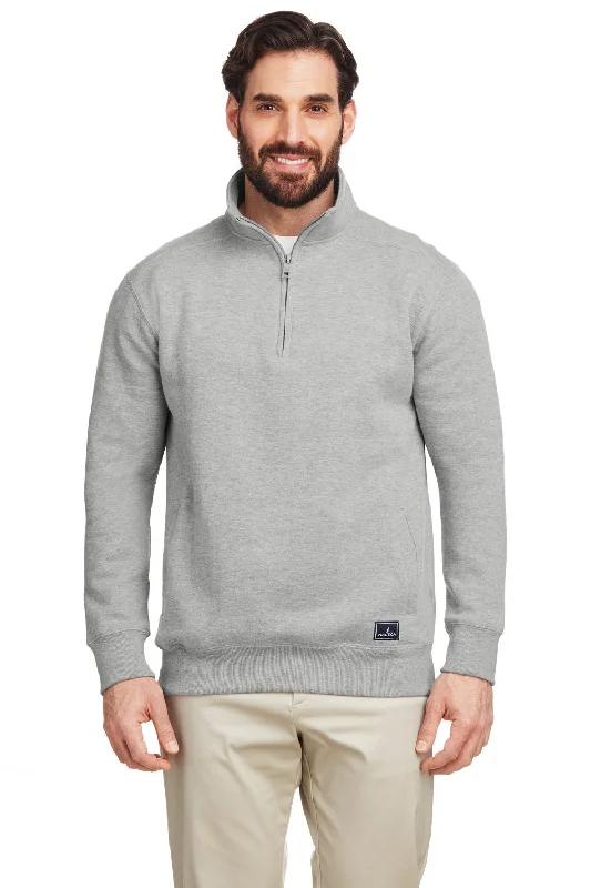 Nautica Mens Anchor 1/4 Zip Sweatshirt - Oxford Grey