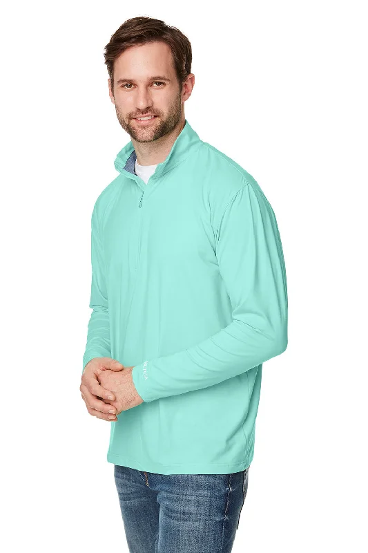 Nautica Mens Saltwater UV Protection 1/4 Zip Sweatshirt - Cool Mint Green