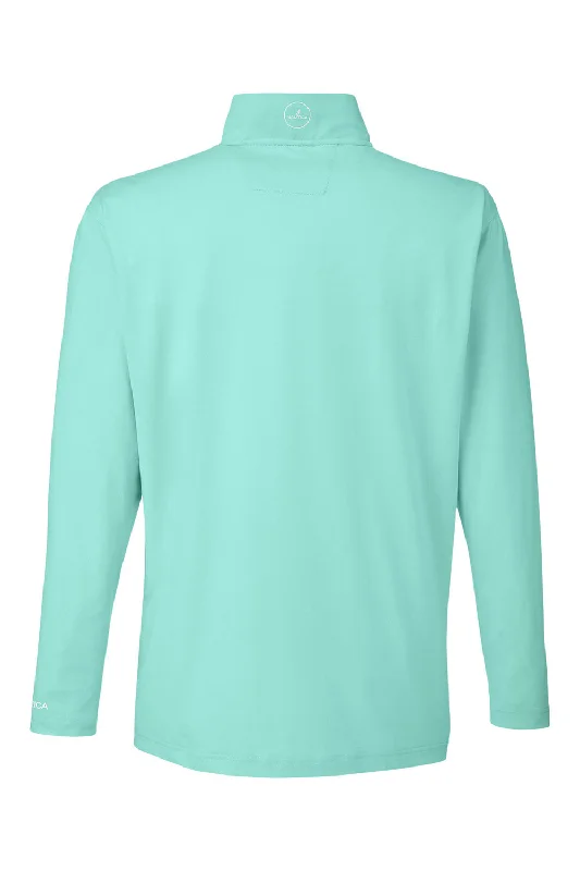 Nautica Mens Saltwater UV Protection 1/4 Zip Sweatshirt - Cool Mint Green