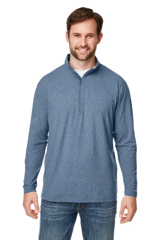 Nautica Mens Saltwater UV Protection 1/4 Zip Sweatshirt - Faded Navy Blue