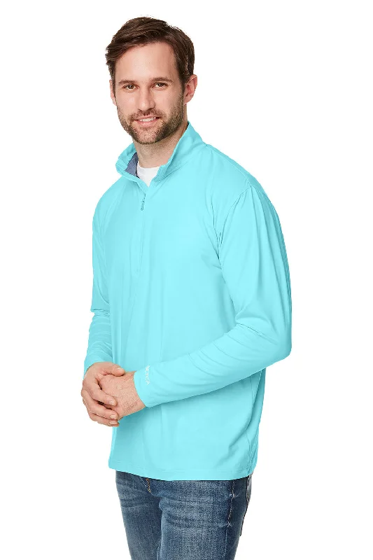 Nautica Mens Saltwater UV Protection 1/4 Zip Sweatshirt - Sea Mist Blue