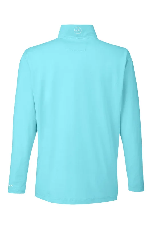 Nautica Mens Saltwater UV Protection 1/4 Zip Sweatshirt - Sea Mist Blue