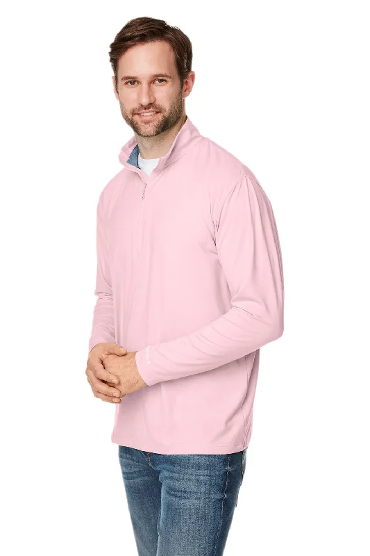 Nautica Mens Saltwater UV Protection 1/4 Zip Sweatshirt - Sunset Pink