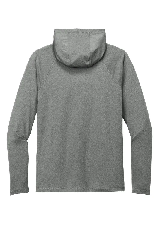 New Era Mens Power Moisture Wicking Long Sleeve Hooded T-Shirt Hoodie - Heather Shadow Grey