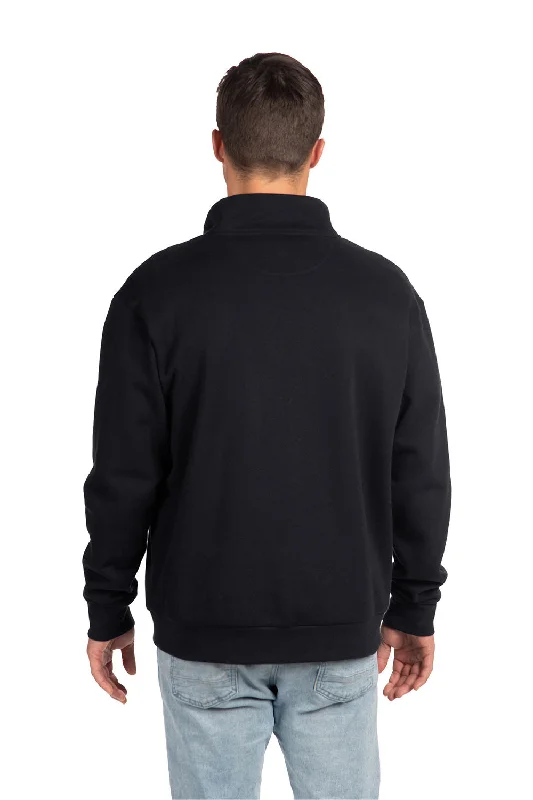 Next Level Mens Fleece 1/4 Zip Sweatshirt - Black