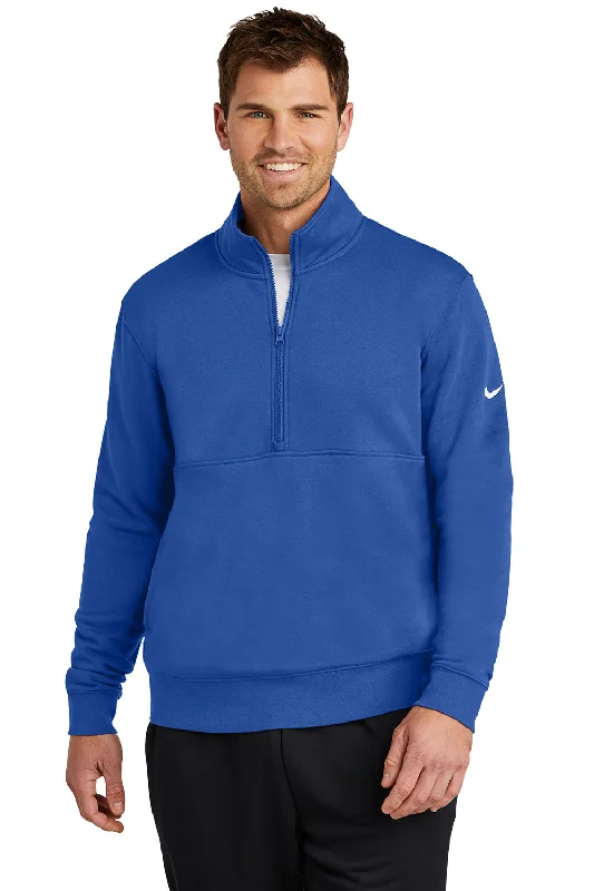 Nike Mens Club Fleece 1/4 Zip Sweatshirt - Game Royal Blue