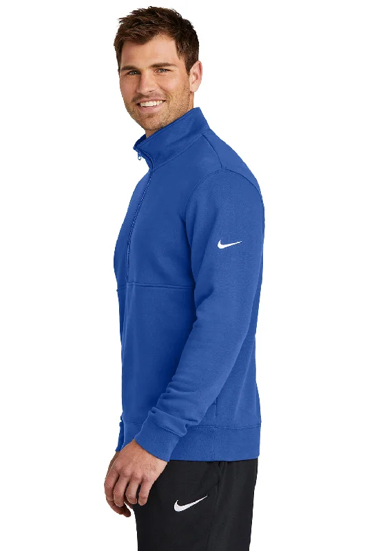 Nike Mens Club Fleece 1/4 Zip Sweatshirt - Game Royal Blue