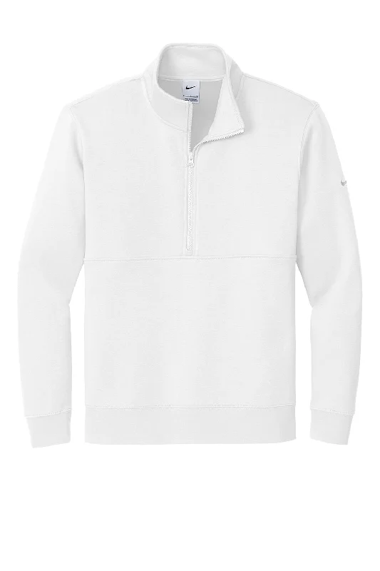 Nike Mens Club Fleece 1/4 Zip Sweatshirt - White