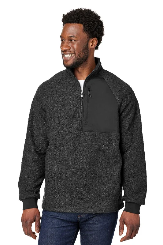 North End Mens Aura Sweater Fleece 1/4 Zip Sweatshirt - Black