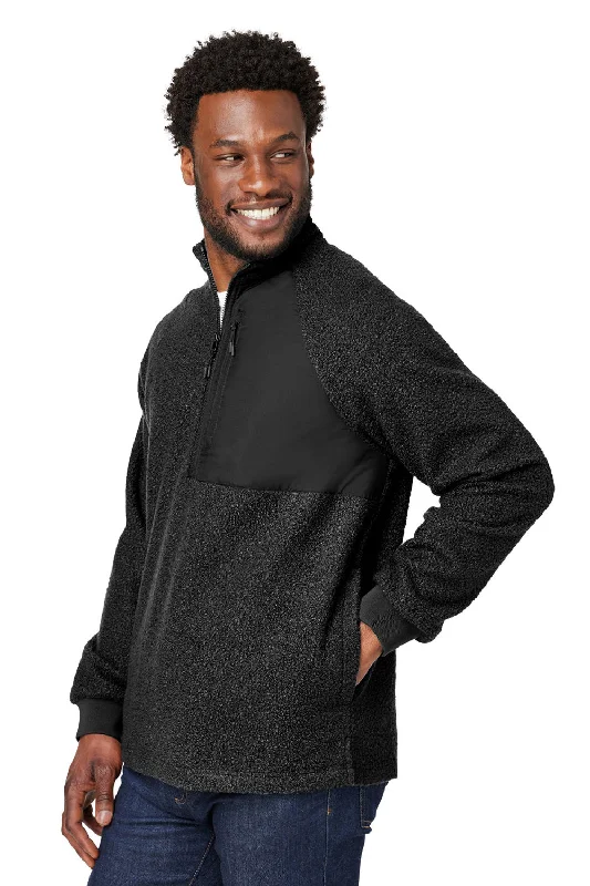 North End Mens Aura Sweater Fleece 1/4 Zip Sweatshirt - Black