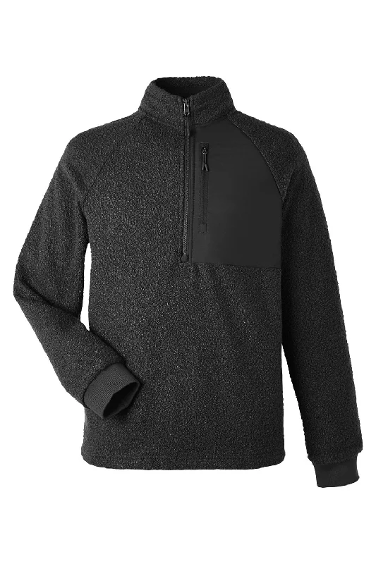 North End Mens Aura Sweater Fleece 1/4 Zip Sweatshirt - Black