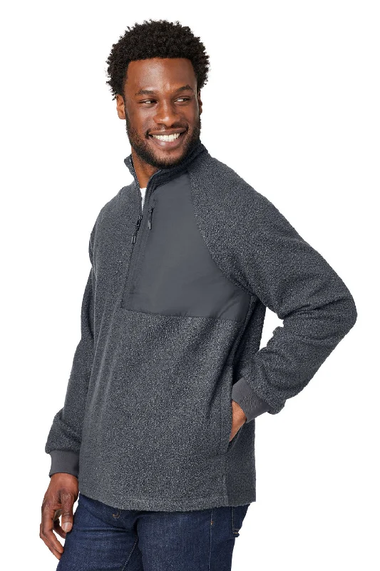 North End Mens Aura Sweater Fleece 1/4 Zip Sweatshirt - Carbon Grey