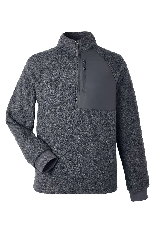 North End Mens Aura Sweater Fleece 1/4 Zip Sweatshirt - Carbon Grey