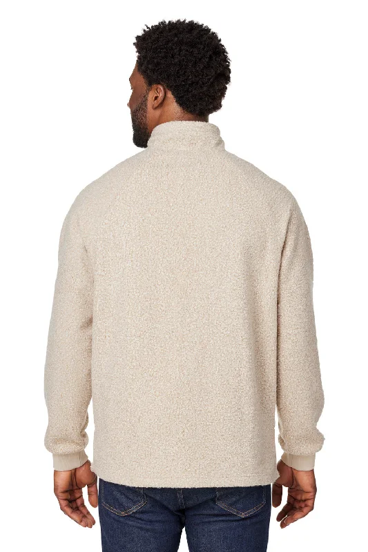 North End Mens Aura Sweater Fleece 1/4 Zip Sweatshirt - Heather Oatmeal/Teak