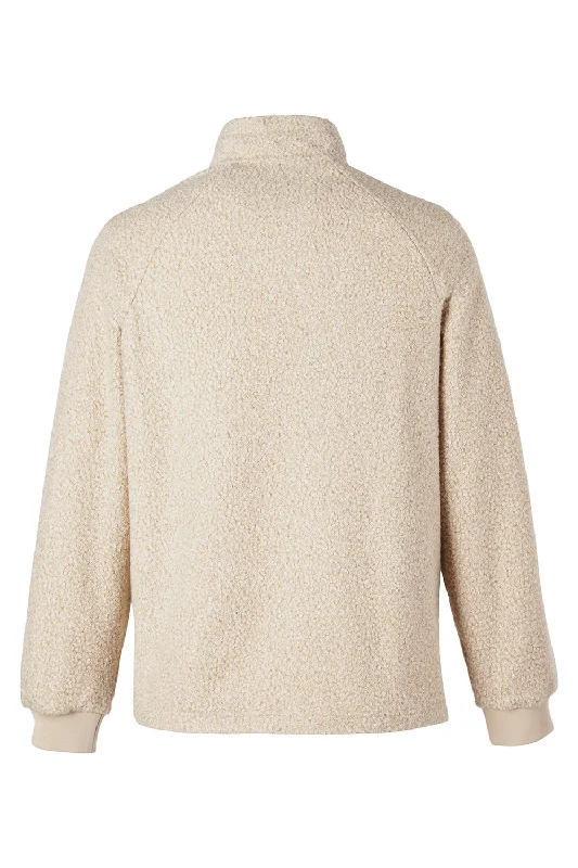 North End Mens Aura Sweater Fleece 1/4 Zip Sweatshirt - Heather Oatmeal/Teak