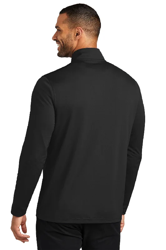 Port Authority Mens Dry Zone Moisture Wicking Micro Mesh 1/4 Zip Sweatshirt - Deep Black