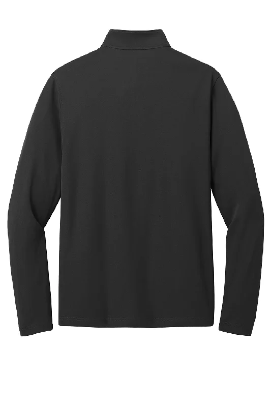 Port Authority Mens Dry Zone Moisture Wicking Micro Mesh 1/4 Zip Sweatshirt - Deep Black