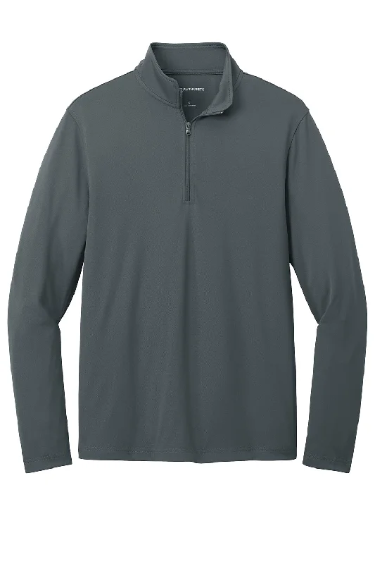 Port Authority Mens Dry Zone Moisture Wicking Micro Mesh 1/4 Zip Sweatshirt - Graphite Grey