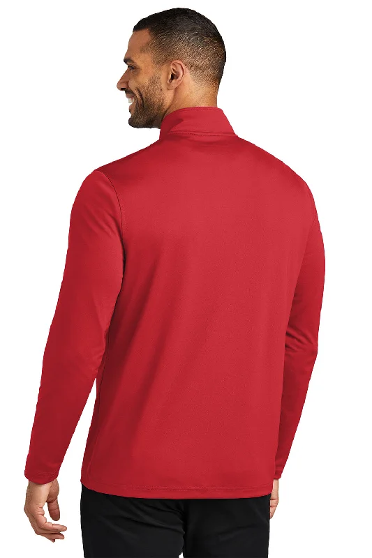 Port Authority Mens Dry Zone Moisture Wicking Micro Mesh 1/4 Zip Sweatshirt - Rich Red