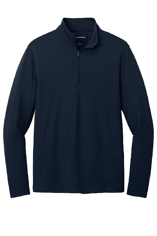 Port Authority Mens Dry Zone Moisture Wicking Micro Mesh 1/4 Zip Sweatshirt - River Navy Blue