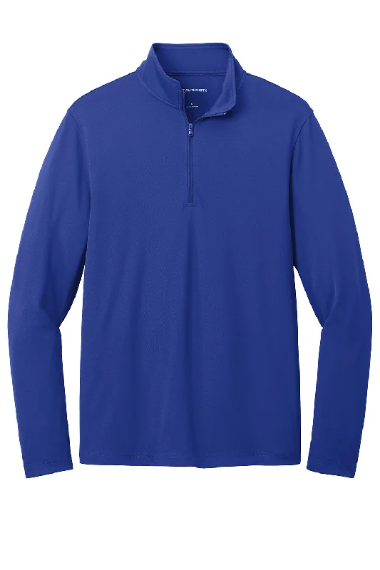 Port Authority Mens Dry Zone Moisture Wicking Micro Mesh 1/4 Zip Sweatshirt - True Royal Blue