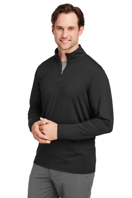 Puma Mens Cloudspun Moisture Wicking 1/4 Zip Sweatshirt - Black